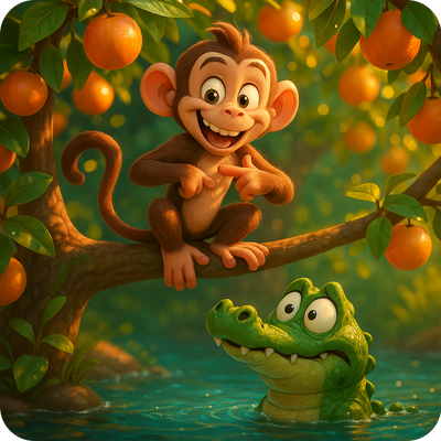 Monkey And The Crocodile
