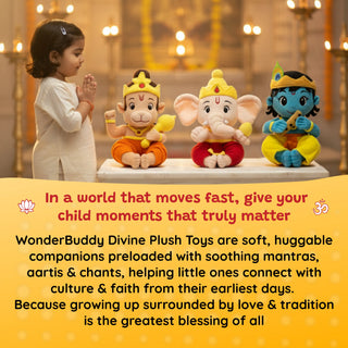 Divine Plush Toys - Mantra Chanting Ganesha WonderBuddy India