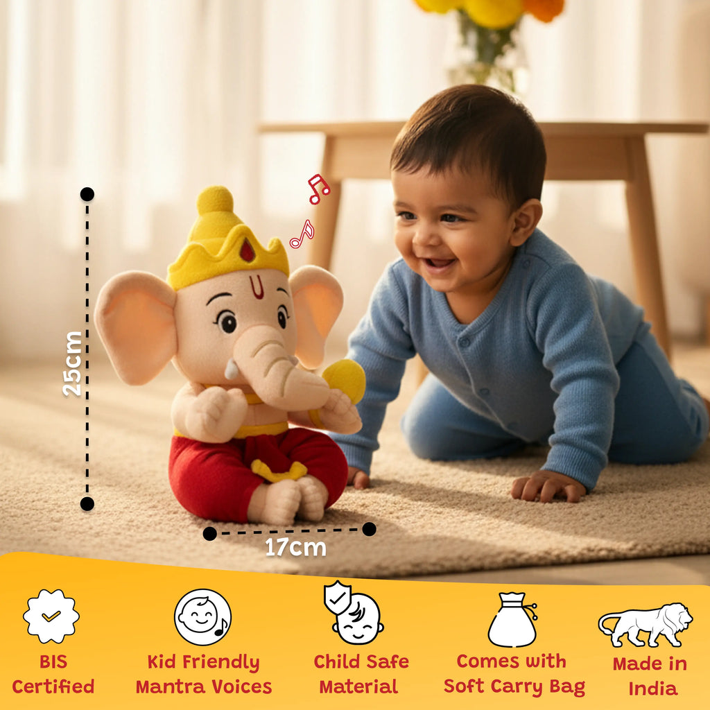 Divine Plush Toys - Mantra Chanting Ganesha WonderBuddy India