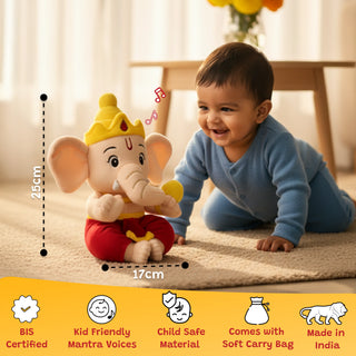 Divine Plush Toys - Mantra Chanting Ganesha WonderBuddy India