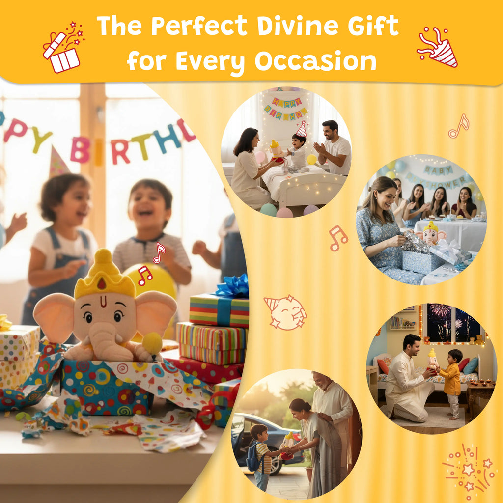 Divine Plush Toys - Mantra Chanting Ganesha WonderBuddy India
