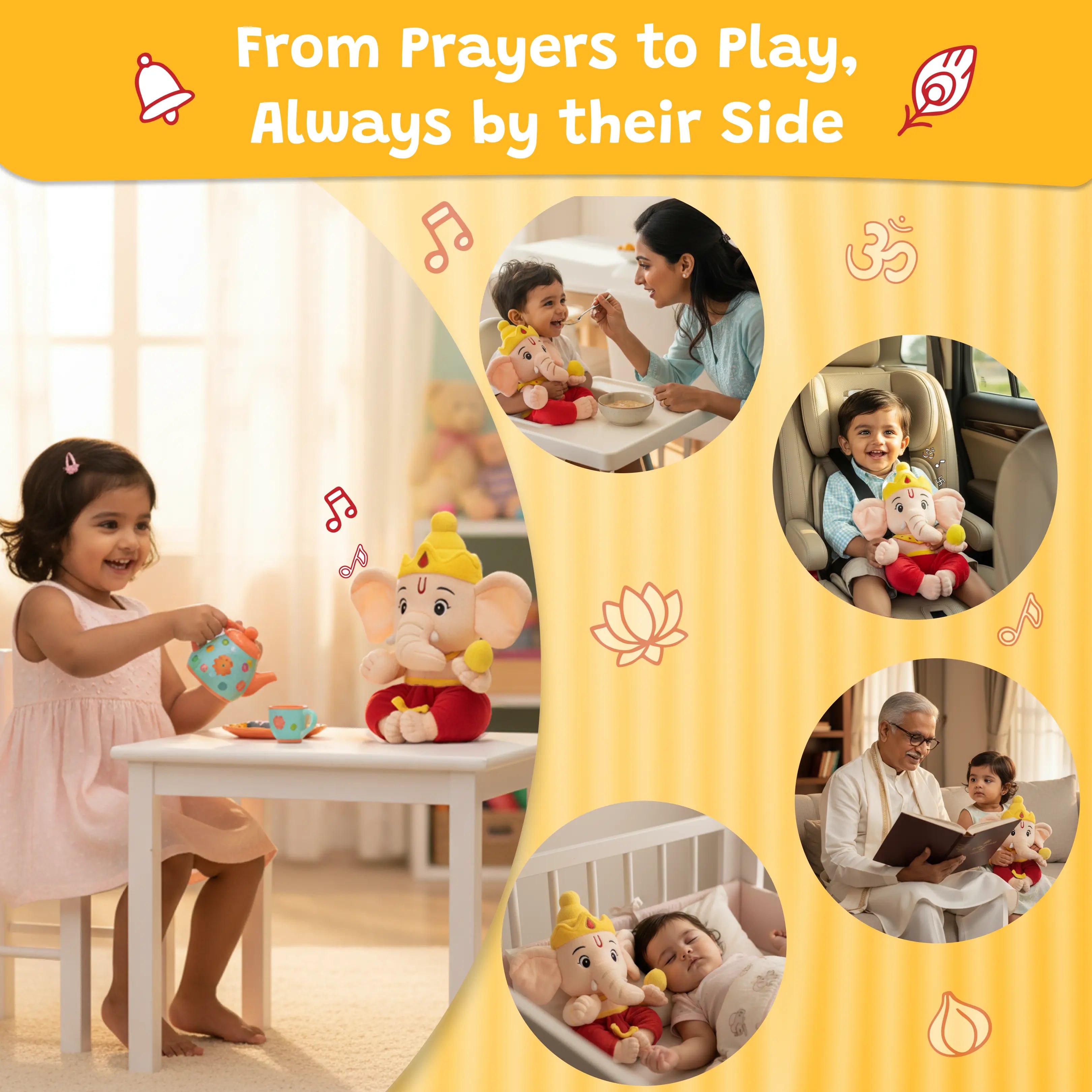 Divine Plush Toys - Mantra Chanting Ganesha WonderBuddy India