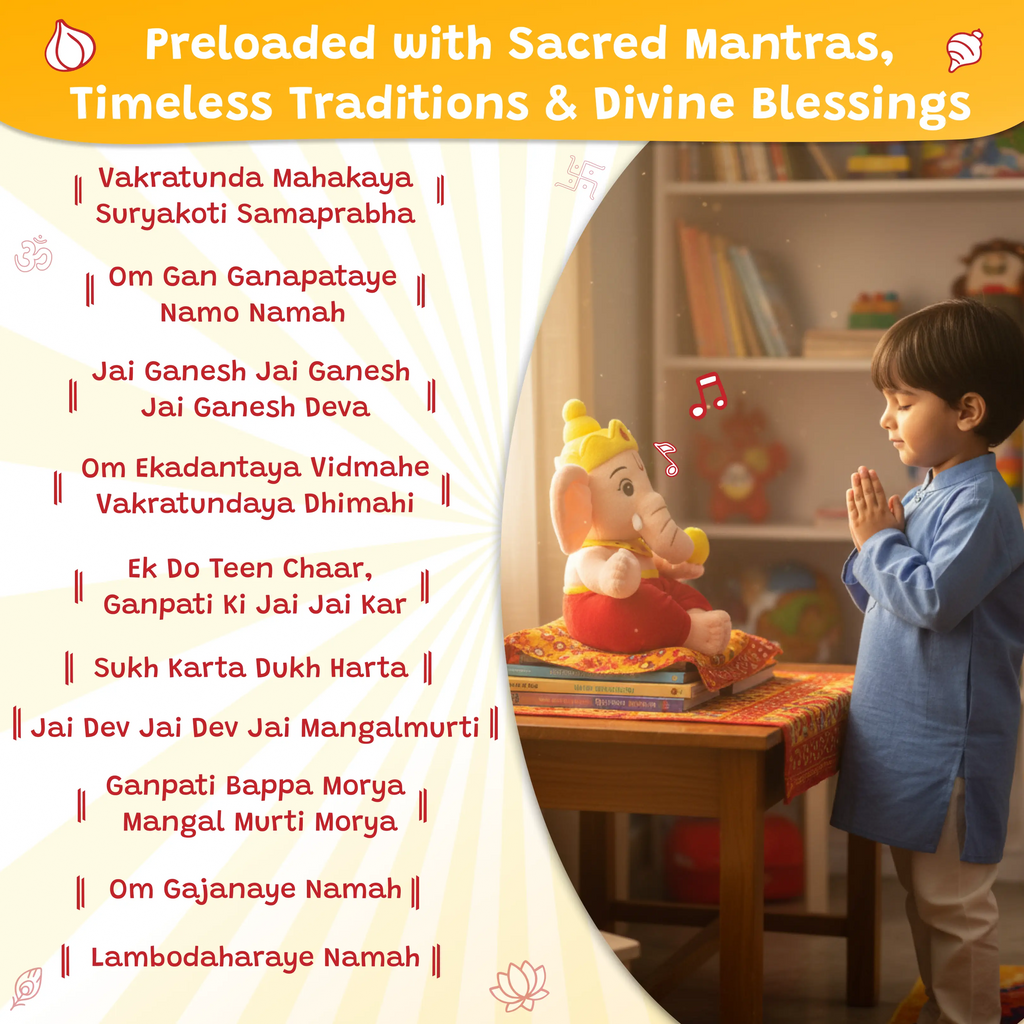 Divine Plush Toys - Mantra Chanting Ganesha WonderBuddy India