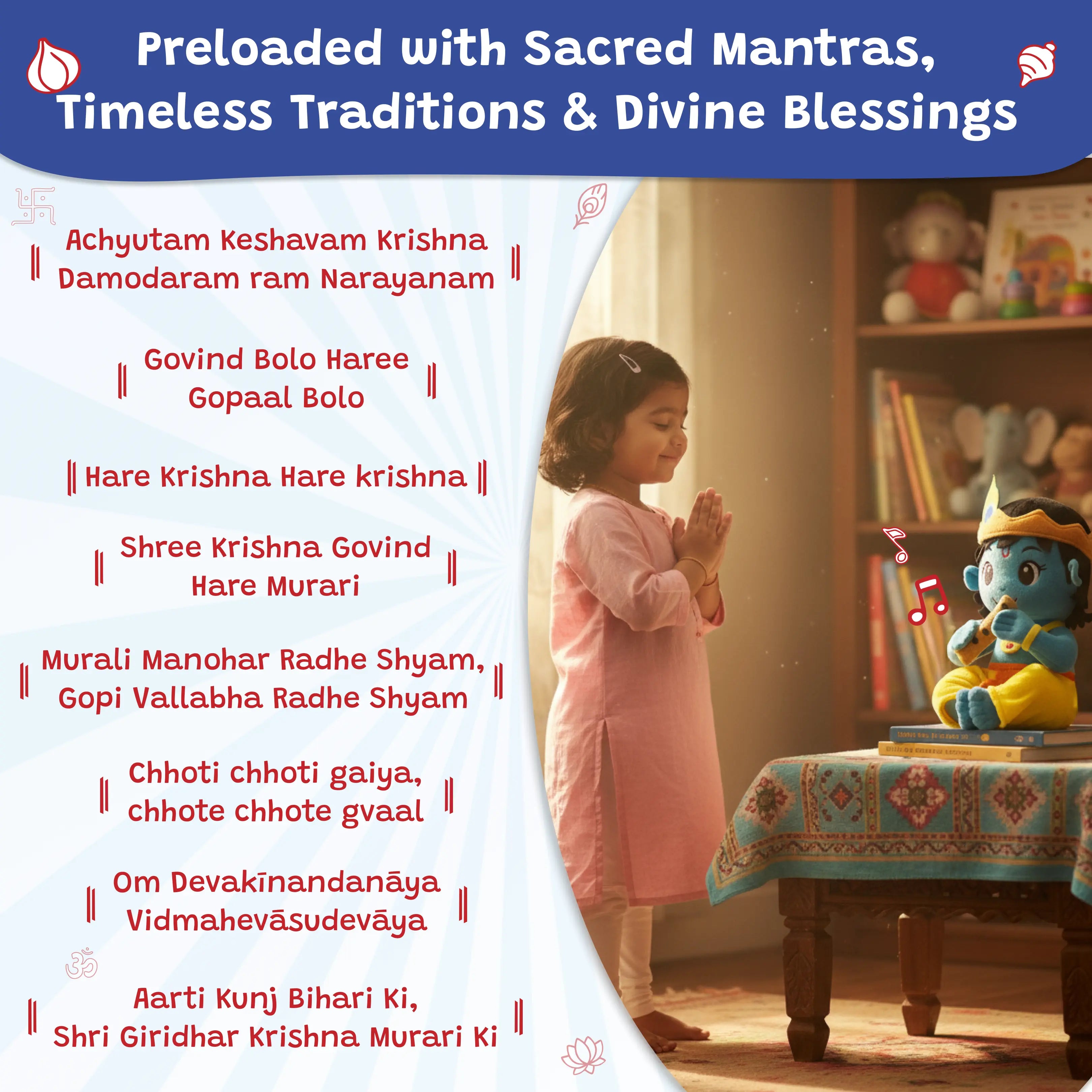Divine Plush Toys - Mantra Chanting Krishna WonderBuddy India