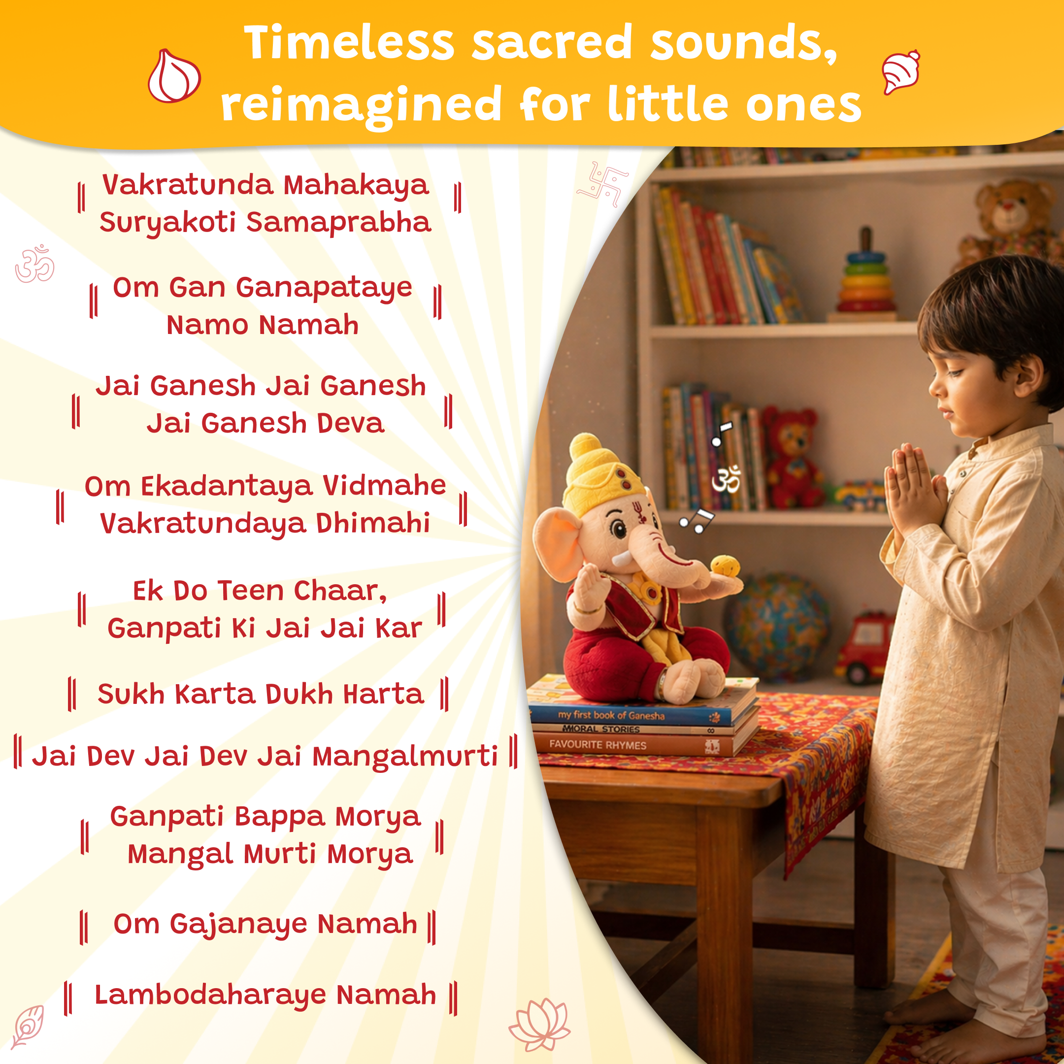 Divine Plush Toys - Mantra Chanting Ganesha (28cm)