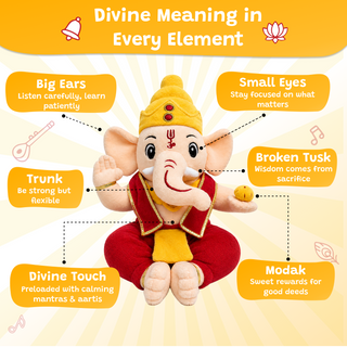 Divine Plush Toys - Mantra Chanting Ganesha (28 cm)