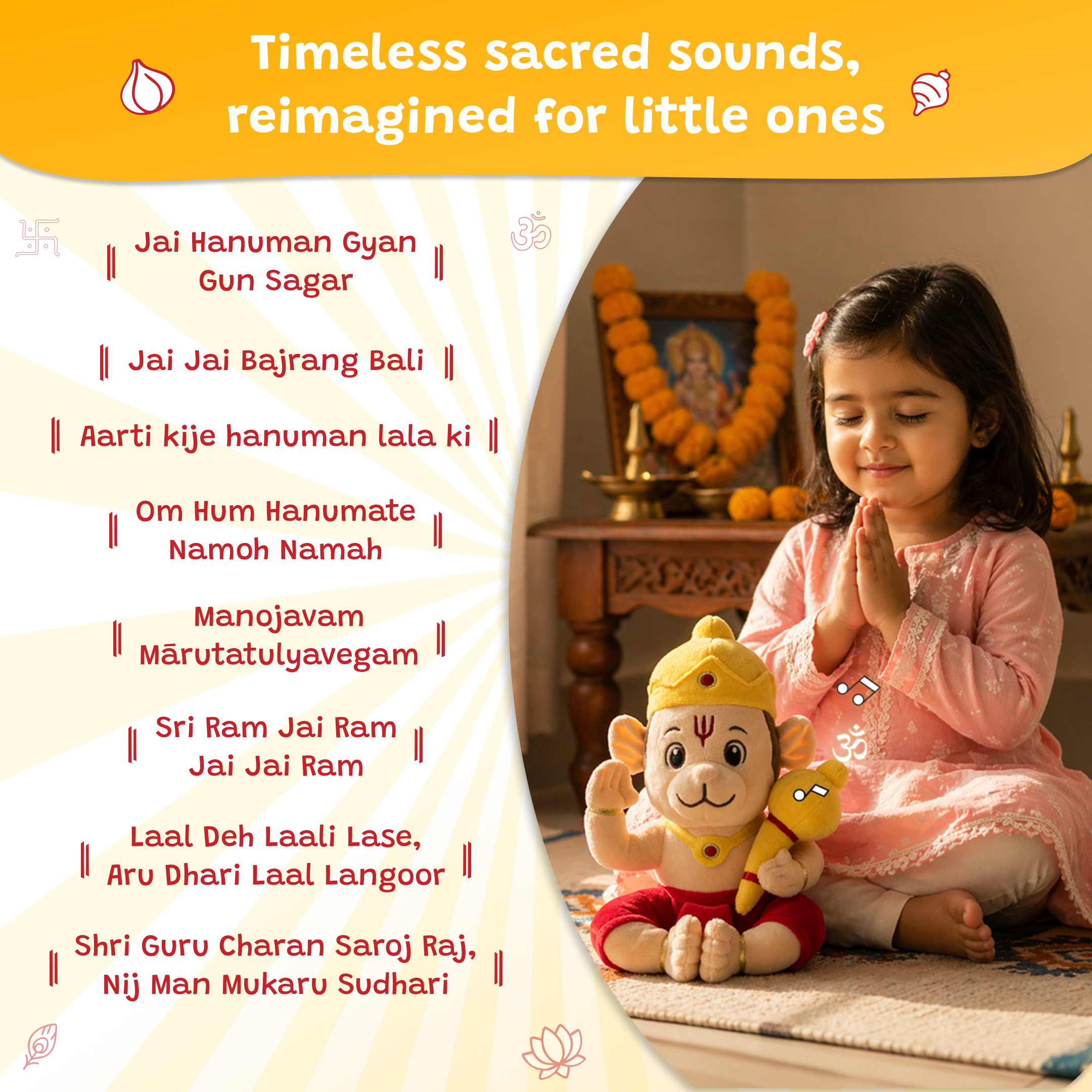 Divine Plush Toys - Mantra Chanting Hanuman (28 cm)